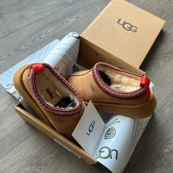 UGG Tazz Chestnut Platform Mule Clog Slipper - Picture 2 of 4